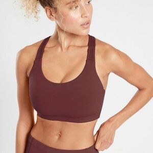 Athleta Contender‎ sport Bra Size M Antique Burgundy red